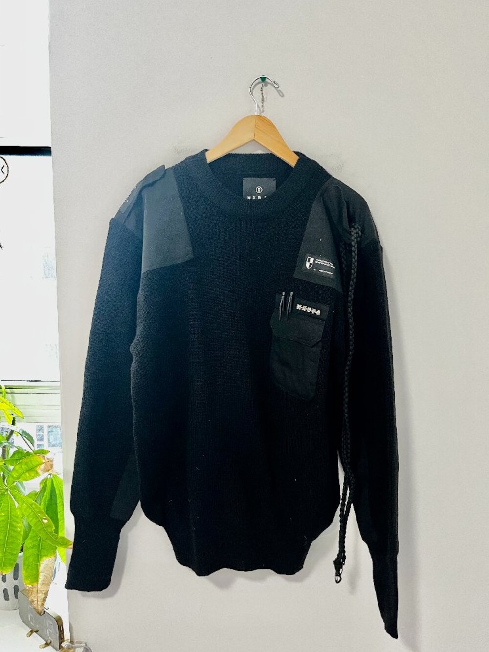 MXDVS Black Combat Knit Military Sweater Size XL